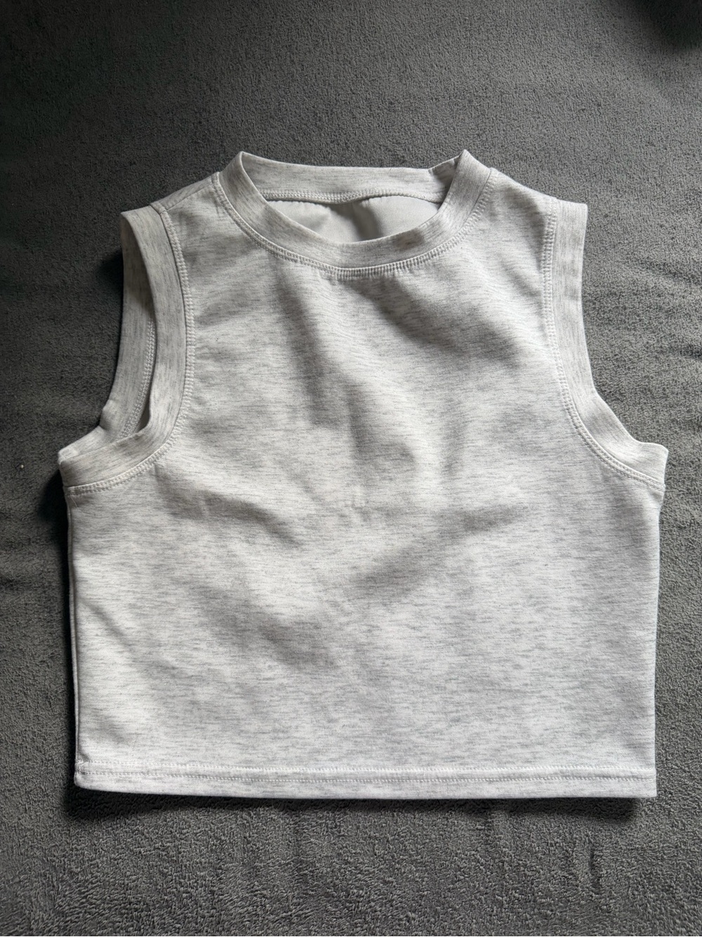 New Mix Sleeveless Cropped Tank Top - Heather Gray